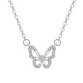 thumbnail image 1 of Guodhu Butterfly Necklace - Rhinestone Pendant Necklaces for Women Butterflies Charm Dainty Jewelry for Valentine's Day Women Teen Party Statement Dress Anniversary Gift, 1 of 4