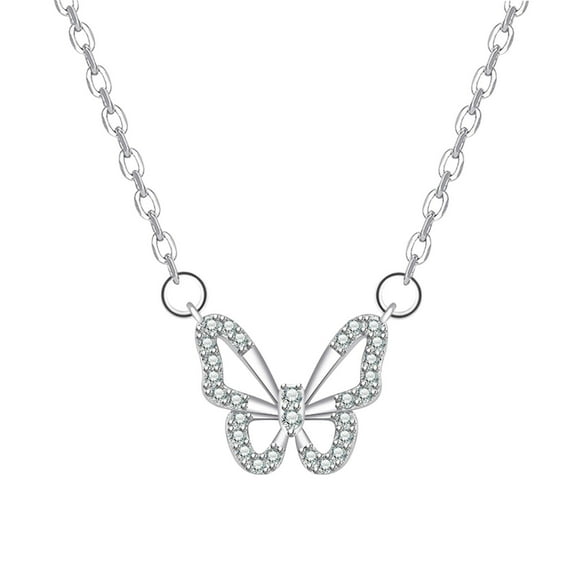 Guodhu Butterfly Necklace - Rhinestone Pendant Necklaces for Women Butterflies Charm Dainty Jewelry for Valentine's Day Women Teen Party Statement Dress Anniversary Gift