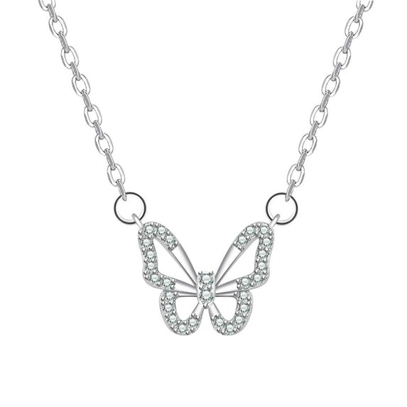 Guodhu Butterfly Necklace - Rhinestone Pendant Necklaces for Women Butterflies Charm Dainty Jewelry for Valentine's Day Women Teen Party Statement Dress Anniversary Gift