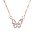 thumbnail image 1 of Guodhu Butterfly Necklace - Rhinestone Pendant Necklaces for Women Butterflies Charm Dainty Jewelry for Valentine's Day Women Teen Party Statement Dress Anniversary Gift, 1 of 3
