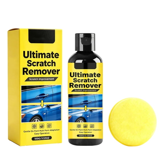 Guodhu Car Scratch Remover Kit with Sponge, 2026 Upgrade Car Scratchs Remover for Deep Scratches in 60 Seconds, Quick Fix Removal Paste for Repair Scratche and Restore Shine(Yellow)