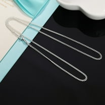 Guodhu Chain Necklaces Lobster Clasp Stainless Steel Necklace for Men and Women Silver,Wide 2mm