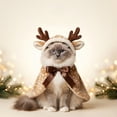 thumbnail image 1 of Guodhu Christmas Cat Costume, Pet Christmas Costume Puppy Xmas Cloak with Santa Hat for Cats and Small to Medium Sized Dog, Pet Supplies Accessories(Elk Cape（Brown）), 1 of 8