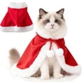 thumbnail image 1 of Guodhu Christmas Cat Costume, Pet Christmas Costume Puppy Xmas Cloak with Santa Hat for Cats and Small to Medium Sized Dog, Pet Supplies Accessories(Santa Claus Cape（Red）), 1 of 8