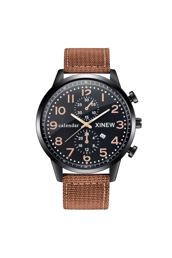 Classic Mens Military Sport Watches with Nylon Strap Stylish Analog Quartz Watch for Men Easy Reader Casual Wristwatch Gifts for Him