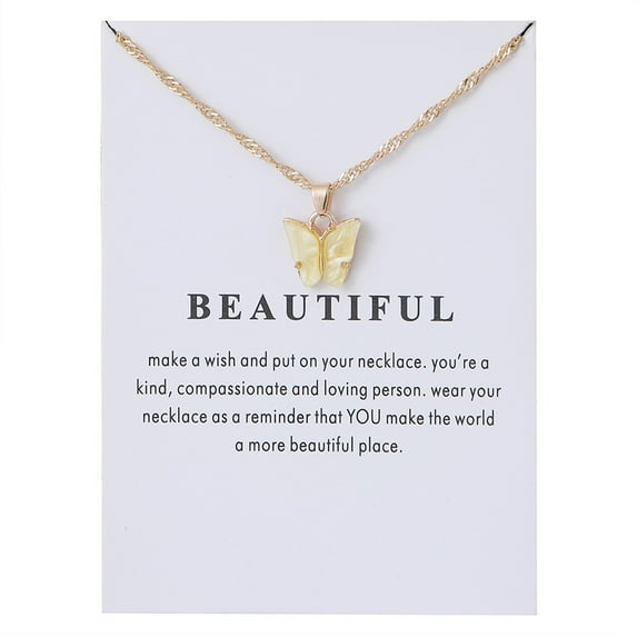 Guodhu Colorful Acrylic Butterfly Pendant Necklace Bohemian Clavicle Chain Insect Animal Necklace for Women Party Jewelry Gift