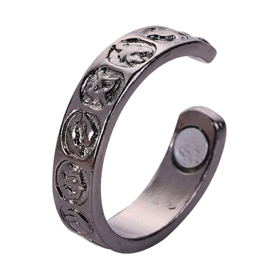 Guodhu Copper Magnetic Ring for Women Men Adjustable Silver Golden Magnet Rings Gift