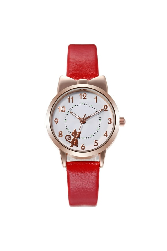 Cute Cate mens Analog Thin Leather Dress Watch for Small Wrists, Ladies Luminous Watches for men Dainty Birthday Graduation Gifts for men Teen