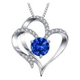 thumbnail image 1 of Guodhu Dainty Birthstone Heart Necklace for Women Jewelry, Diamond Silver Plated Necklace Jewelry Birthday Gifts for Women Wife, 1 of 1