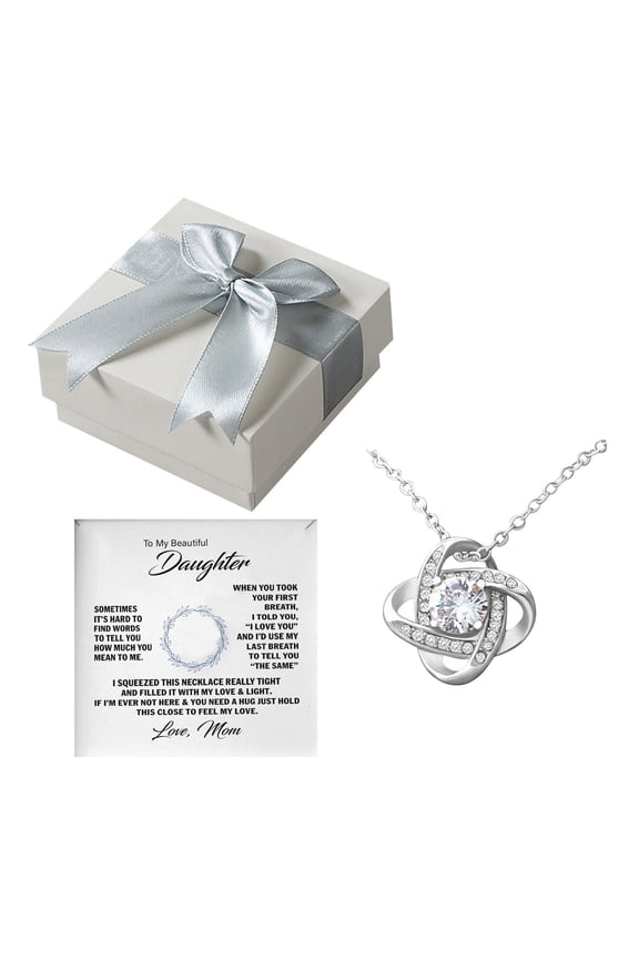 Daughter Necklace From Mom Mother Silver Plated Mother To Daughter Gifts Graduation Christmas Birthday Gifts With Heartfelt Message & Lighted Box