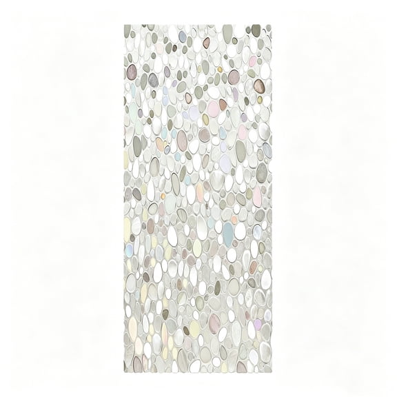 Guodhu Decorative Window Film with Light Effect, Glue-Free Frosted Glass Cling for Door, UV Blocking Non-Adhesive Privacy Protection Cover(P)