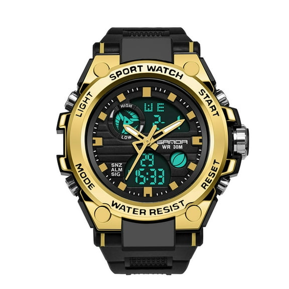 Guodhu Digital Analog Watches for Men,Outdoor Sports Waterproof Military Watch Tactical Wrist Watch Multifunction Large Face Watch with Date Alarm Stopwatch Gifts