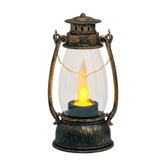 Guodhu Electronic Candle Ambient Night Light, Mini Oil Lamp Style Christmas Holiday Decoration, Battery Operated Flickering Flame for Table or Hanging(Brown)