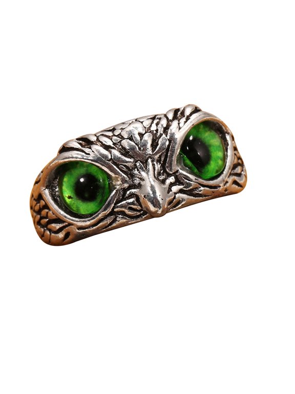 Evil Eye Owl Ring Retro Open Ring Women Men Adjustable Personalized Gothic Mens Ring Lucky Vintage Jewelry
