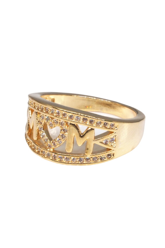 Exquisite Jewelry Ring Stainless Steel Mom Mother's Day Birthday Graduation Gift Statement Zirconia Inlaid Mom Letter Ring Gift Holiday Wedding Band Best Gifts for Mom