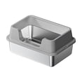 thumbnail image 1 of Guodhu Extra Large Stainless Steel Cat Litter Box, Semi Enclosed High Wall Deep Litter Pan for Large Cats, Odor Control Kitty Box with Scoop(Gray), 1 of 6