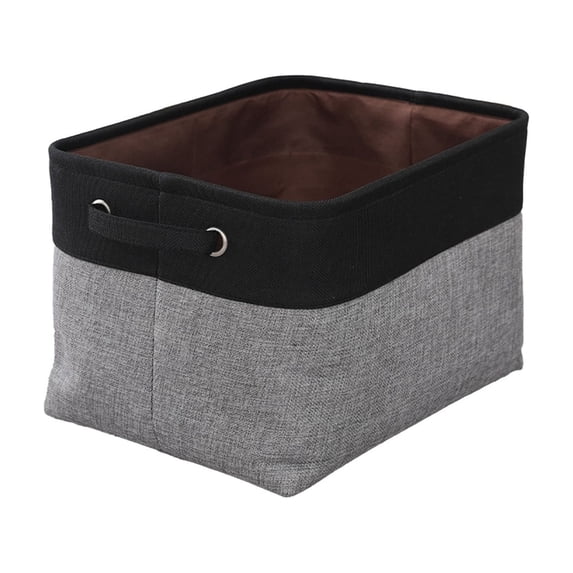 Guodhu Fabric Storage Bin 15x11x9 Inch, Decorative Organizer Basket for Clothes Toys, Rectangular Storage Box with Handles, Foldable for Shelves Closet(Gray)