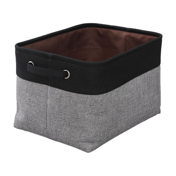 Guodhu Fabric Storage Bin 15x11x9 Inch, Decorative Organizer Basket for Clothes Toys, Rectangular Storage Box with Handles, Foldable for Shelves Closet(Gray)