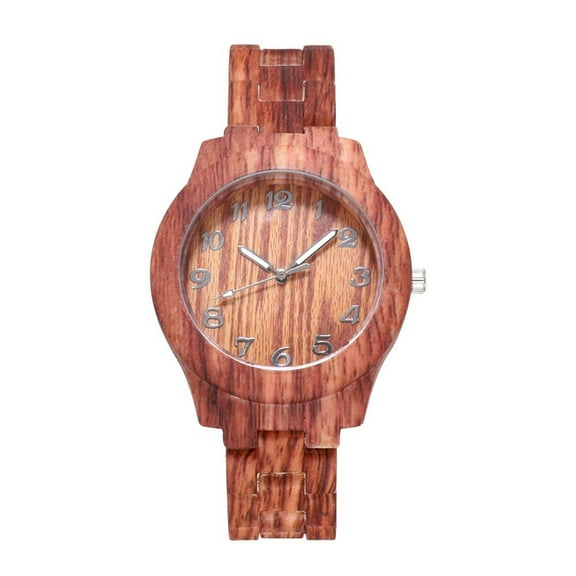 Guodhu Fashion Mens & Womens Light Weight Watches Imitate Wooden Shapes Quartz Watch Unique Birthday Valentine's Day Gifts