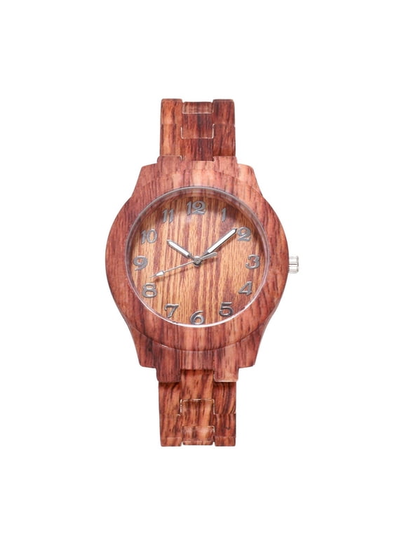 Fashion Mens & Womens Light Weight Watches Imitate Wooden Shapes Quartz Watch Unique Birthday Valentine's Day Gifts
