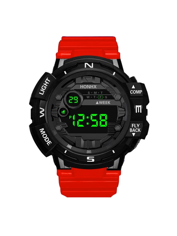 Fashion Multifunction Digital Sports Watches for Men, Military Waterproof Watch LED Screen Stopwatch Alarm Wrist Watch Gifts for Men Teen Son