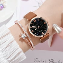 Guodhu Fashion Women's Luxury Diamond Watches - Round Case Daily Quartz Watches, Stainless Steel, Simple Style Minimalist Elegant Watches for Women