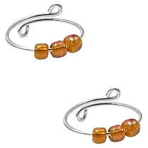 Guodhu Fidget Ring for Anxiety Women Teen Fidget Rings Rotating beads Adjustable Stacking Anxiety Relief Rainbow Fidget Ring Jewelry Gifts for Her Daughter Friend