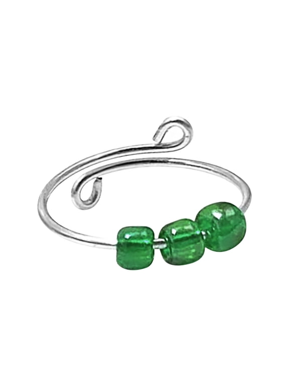 Fidget Ring for Anxiety Women Teen Fidget Rings Rotating beads Adjustable Stacking Anxiety Relief Rainbow Fidget Ring Jewelry Gifts To My Daughter