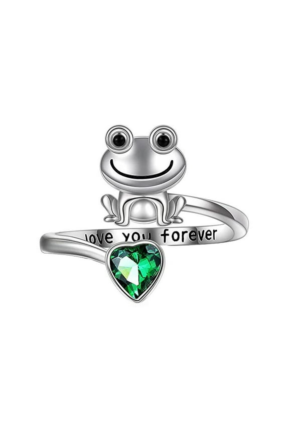Frog Rings for Women Men Silver Plated Anxiety Rings Open Rings Party Jewelry Holiday Gift