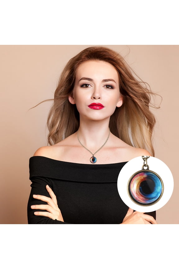Galaxy Pendant Necklaces Nebula Double Sided Outer Space Glass Planet Necklace for Women Men Earth Globe Universe Jewelry Christmas Gifts