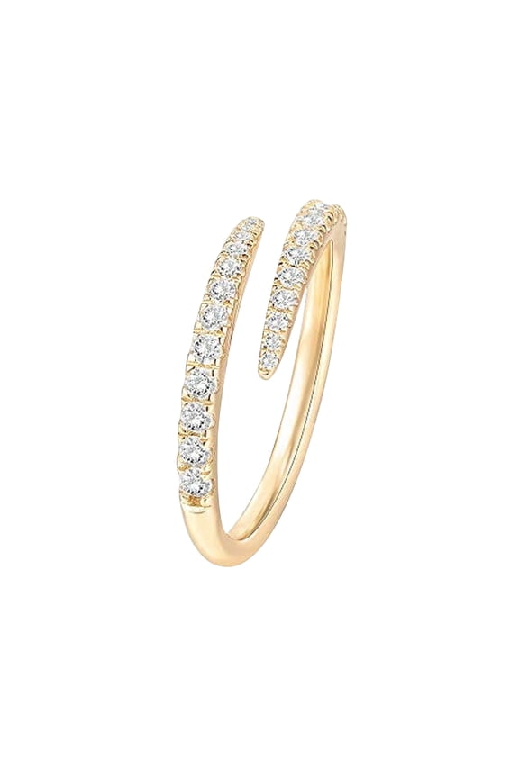 Gold Plated Cubic Zirconia Open Eternity Wedding Engagement Band Rings for Women Dainty and Simple Promise Anniversary Ring Jewelry Gift for Women Wife Mom