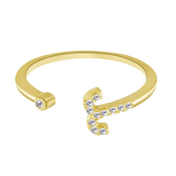 Guodhu Gold Plated Cubic Zirconia Zodiac Sign Rings 12 Constellation Adjustable Ring Simulated Diamond CZ Zodiac Band Ring Jewelry Gift for Women