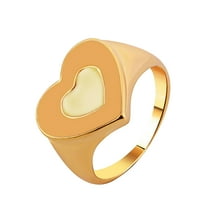 Guodhu Gold Plated Heart Stackable Thumb Rings for Women Teen | Love Valentines Statement Chunky Signet Ring Band |Vintage Knuckle Rings Trendy for Women Friendship Jewelry Rings