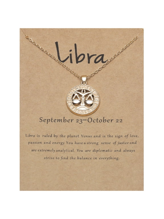 Gold Plated Zodiac Sign Pendant Necklace for Women Men Leo Aries Constellation Horoscope Pendant Stainless Steel Gift