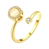 Guodhu Golden Anxiety Ring for Women, Fidget Rings for Anxiety for Women,Open Adjustable Spinner Stackable Ring for Women Stress Relieveing Jewelry as Birthday Anniversary Gifts