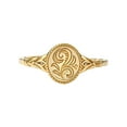 thumbnail image 1 of Guodhu Golden Stainless Steel Leaf Flower Signet Style Engagement Statement Promise Anniversary Wedding Ring Jewelry Gift for Wife Mom Girlfriend, 1 of 6