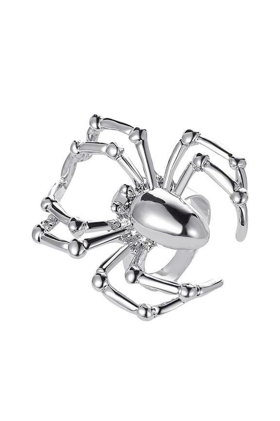 Halloween Gothic Rings Black Spider Rings Adjustable Band Rings Stacking Ring for Halloween Holiday Party Jewelry