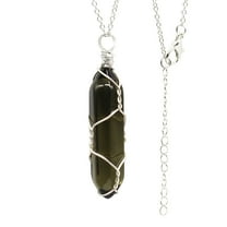 Guodhu Healing Crystal Necklace Life of Wire Wrapped Hexagonal Crystals Stone Pendant Necklaces Natural Reiki Quartz Gemstone Jewelry for Women