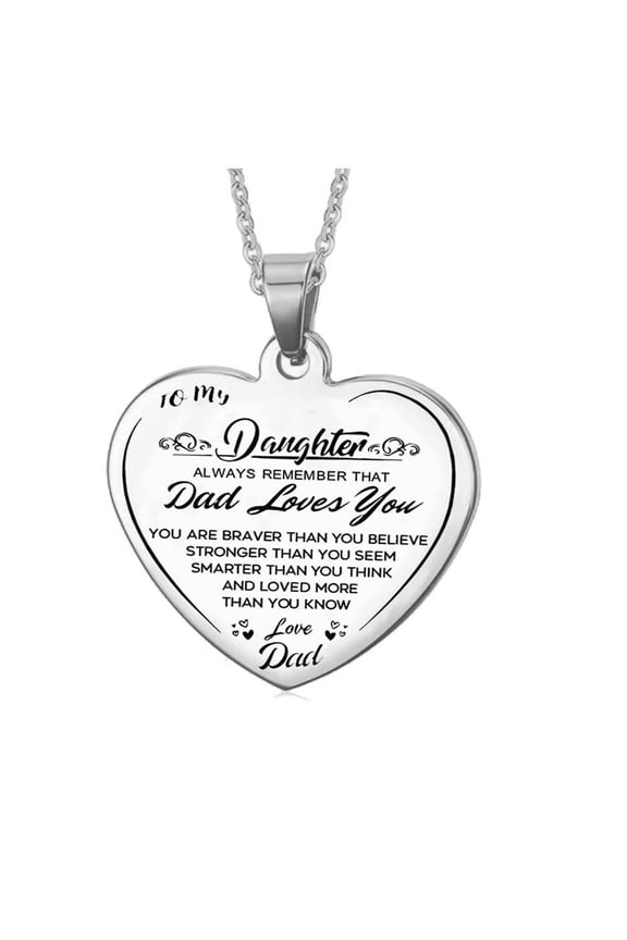 Heart Necklace for Women Teens Daughter Gifts from Dad, Easter Basket Stuffers for Teens To My Daughter Granddaughter Necklace Inspirational Birthday Graduation Gifts for Women