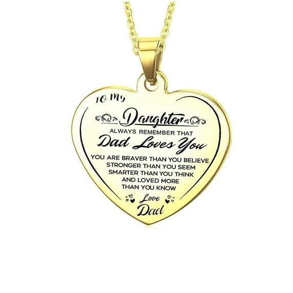 Guodhu Heart Necklace for Women Teens Daughter Gifts from Dad, Easter Basket Stuffers for Teens To My Daughter Granddaughter Necklace Inspirational Birthday Graduation Gifts for Women