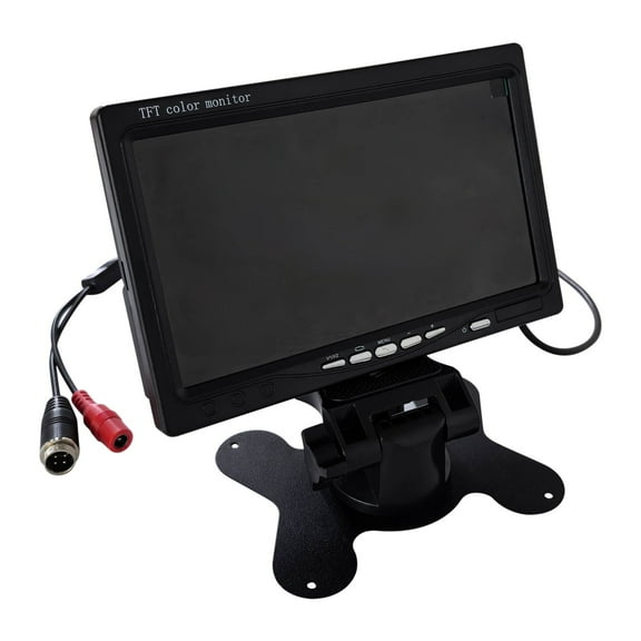 Guodhu High Definition Multifunctional Computer LCD Display Screen, 7 Inch Car Rear View Monitor System With 2 Video Inputs, Reverse Priority Flip Screen For Truck Bus RV(Black)