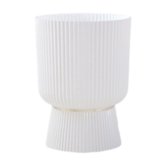 Guodhu High-Footed Resin Flower Pot, Imitation Ceramic Planter with Detachable Base, Self-Watering Succulent Container for Desktop Windowsill, Modern(White)