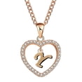 thumbnail image 1 of Guodhu Initial Heart Necklace for Women CZ Heart Letter A-Z Name Alphabet Pendant Necklace Valentine's Day gift, 1 of 2