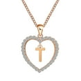 thumbnail image 1 of Guodhu Initial Heart Necklace for Women CZ Heart Letter A-Z Name Alphabet Pendant Necklace Valentine's Day gift, 1 of 1