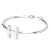 Guodhu Initial Letter Rings for Women , Adjustable Open Ring Stackable Ring Dainty Jewelry Birthday Gifts for Mom Daughter Sister Wife Friends Grandma