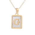 thumbnail image 1 of Guodhu Initial Necklaces for Women Non Tarnish,Gold Plated Dainty Square Letter Pendant Charm Necklace Waterproof A-Z Trendy Thin Chain Name Personalized Jewelry Gifts, 1 of 4