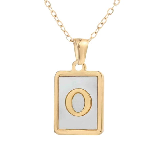 Guodhu Initial Necklaces for Women Non Tarnish,Gold Plated Dainty Square Letter Pendant Charm Necklace Waterproof A-Z Trendy Thin Chain Name Personalized Jewelry Gifts