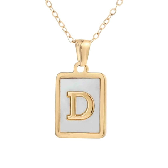 Guodhu Initial Necklaces for Women Non Tarnish,Gold Plated Dainty Square Letter Pendant Charm Necklace Waterproof A-Z Trendy Thin Chain Name Personalized Jewelry Gifts