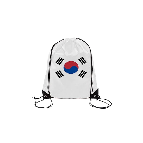 Guodhu Korean Flag Drawstring Backpack Mixed Material Lightweight Casual Daypack for Travel Gym Outdoor Activities Unisex Adults Teens(Multicolor B)