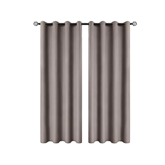 Guodhu Light-Blocking Curtains Polyester Pongee Laminated, Perforated Grommet Style Bedroom Sun Protection, Thermal Insulating Soundproof Curtain 78.7x39.4 Inch(Khaki)